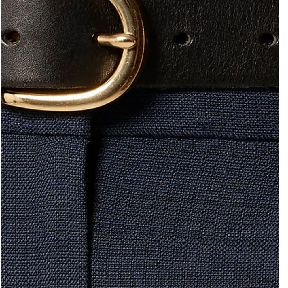 J Crew Navy Pleated Trouser Shorts Size 2 Luster Canvas NWT - Picture 3 of 7